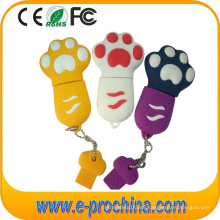 PVC Dog Feet Shape Colorful Keychain USB Flash Drive (EP283)